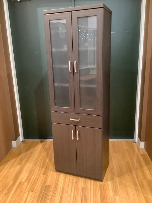 ニトリ 食器棚 ブラウン 幅58 高180 奥40 2枚扉 1段引き出し コパン60