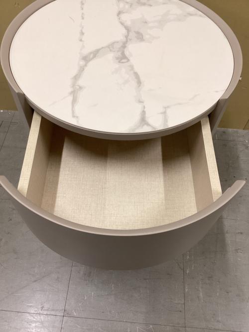 songdream (ソングドリーム) ナイトテーブル ライトグレー×ホワイト 182 大理石調 引出② FLORA