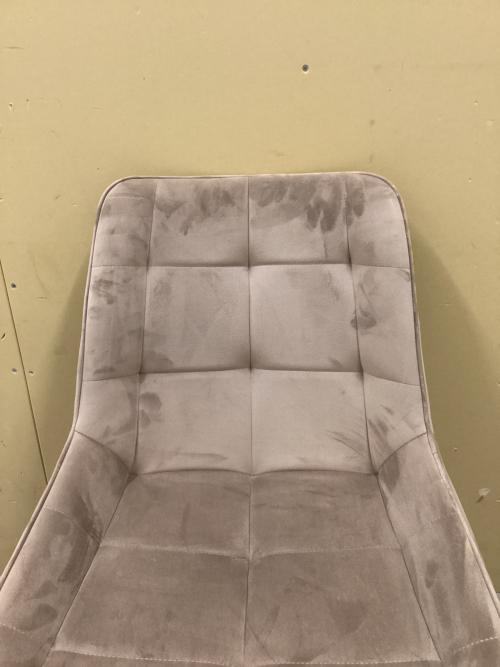 KANADEMONO (カナデモノ) ダイニングチェアー ベージュ×ブラック Elegant Velvet Box Stitch Chair 37