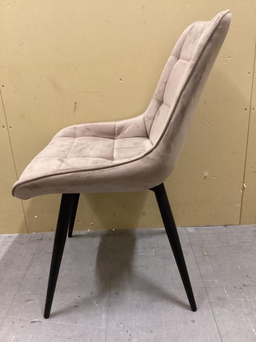 KANADEMONO (カナデモノ) ダイニングチェアー ベージュ×ブラック Elegant Velvet Box Stitch Chair 37