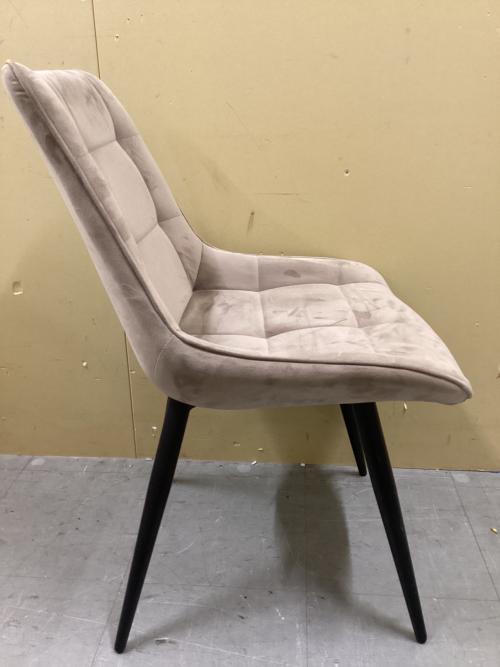 KANADEMONO (カナデモノ) ダイニングチェアー ベージュ×ブラック Elegant Velvet Box Stitch Chair 37