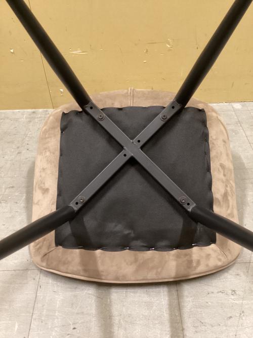 KANADEMONO (カナデモノ) ダイニングチェアー ベージュ×ブラック Elegant Velvet Box Stitch Chair 37