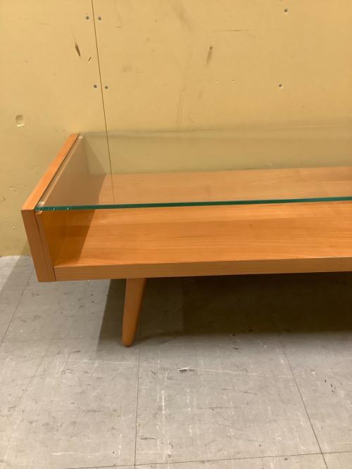 UNICO (ウニコ) ローテーブル ナチュラル 89 ガラス天板 ECCO