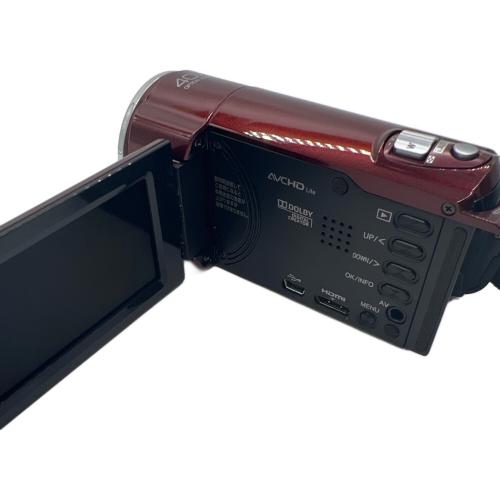 JVC (ジェイブイシー) デジタルビデオカメラ 2011年製(保証無し) 268万画素 HDD (80GB) SDカード microSDHCカード レッド GZ-HM30 -