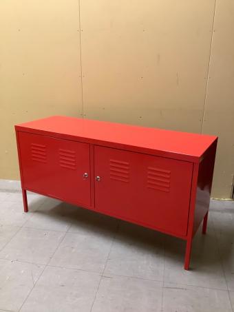 IKEA (イケア) スチールキャビネット レッド 幅118 高63 奥40 （ｃｍ）(鍵付き） スチール製