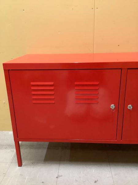【廃盤品】 IKEA 赤いキャビネット 訳あり IKEA (イケア) スチールキャビネット レッド 幅118 高63 奥40 （cm