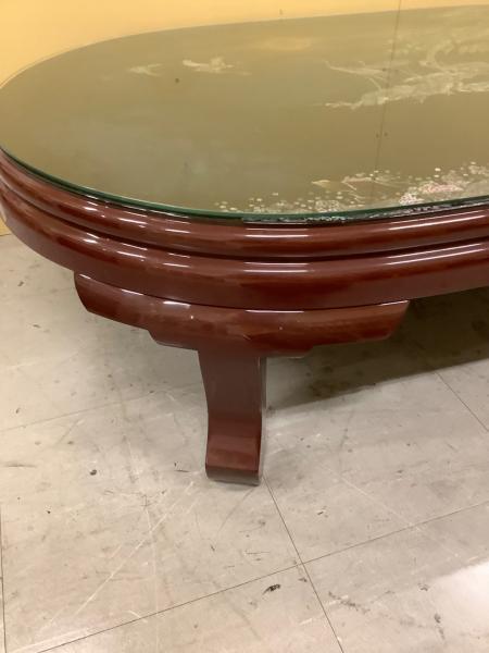 螺鈿細工の座卓 高級絢爛豪華 希少な螺鈿細工の座卓 ※硝子天板付き 楽天