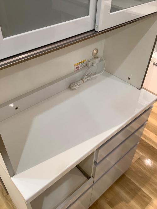 Pamouna (パモウナ) レンジボード ホワイト 299 スライド2枚扉 3段引き出し