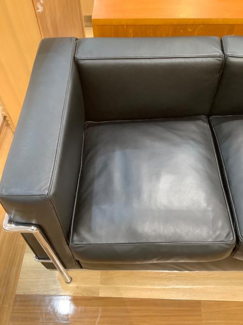 3人掛けソファー ブラック リプロダクト品 234 半革