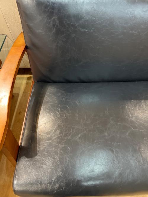 2人掛けソファー ブラック 192 合皮