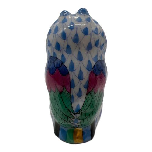 Herend (ヘレンド) フクロウ ブルー×ホワイト フィギュリン