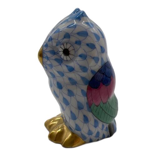 Herend (ヘレンド) フクロウ ブルー×ホワイト フィギュリン