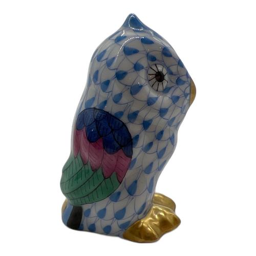 Herend (ヘレンド) フクロウ ブルー×ホワイト フィギュリン