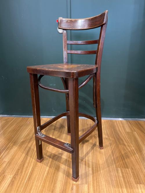 カウンターチェアー ウッドステンレス 北欧調 ブラウン