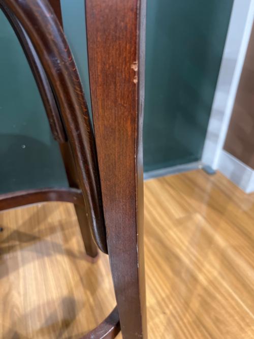 カウンターチェアー ウッドステンレス 北欧調 ブラウン