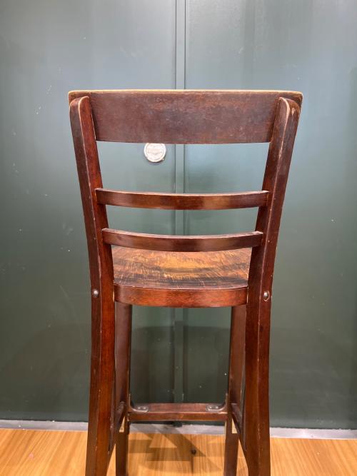 カウンターチェアー ウッドステンレス 北欧調 ブラウン