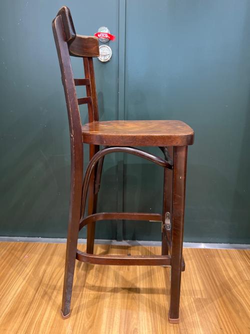 カウンターチェアー ウッドステンレス 北欧調 ブラウン