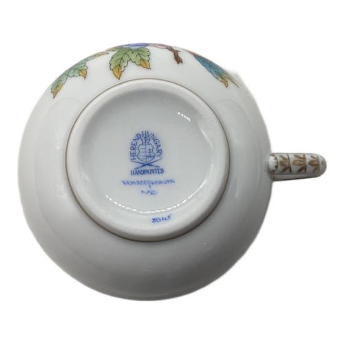 Herend (ヘレンド) カップ&ソーサー ホワイト×マルチカラー ヴィクトリアゴールド