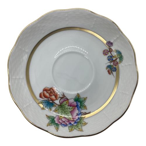 Herend (ヘレンド) カップ&ソーサー ホワイト×マルチカラー ヴィクトリアゴールド