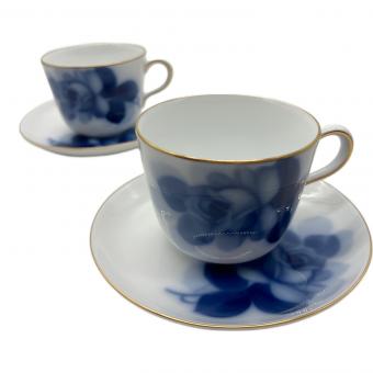 大倉陶園 (オオクラトウエン) モーニング碗皿 ブルーローズ(8211)