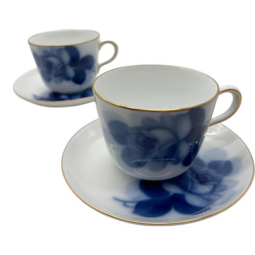 大倉陶園 (オオクラトウエン) モーニング碗皿 ブルーローズ(8211)