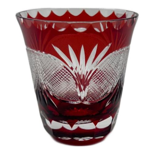 江戸切子 (エドキリコ) 紅焼酎グラス 縁飾り