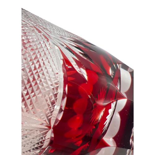 江戸切子 (エドキリコ) 紅焼酎グラス 縁飾り