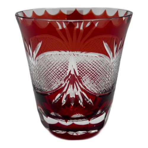 江戸切子 (エドキリコ) 紅焼酎グラス 縁飾り