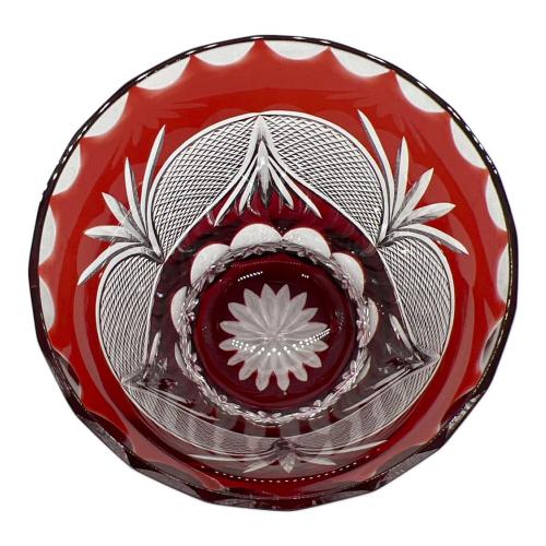 江戸切子 (エドキリコ) 紅焼酎グラス 縁飾り