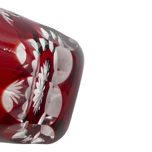 江戸切子 (エドキリコ) 紅焼酎グラス 縁飾り