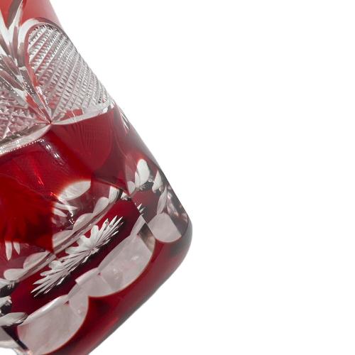 江戸切子 (エドキリコ) 紅焼酎グラス 縁飾り