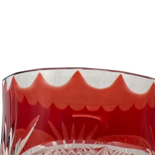 江戸切子 (エドキリコ) 紅焼酎グラス 縁飾り