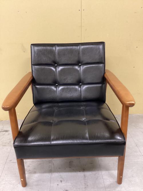 カリモク60 (カリモクロクマル) 1人掛けソファー 462 スタンダードブラック Kチェア