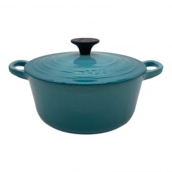 LE CREUSET (ルクルーゼ) 両手鍋 18cm ブルー ココット