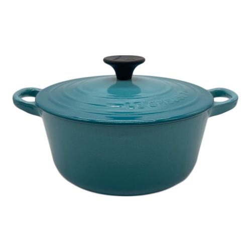 LE CREUSET (ルクルーゼ) 両手鍋 18cm ブルー ココット