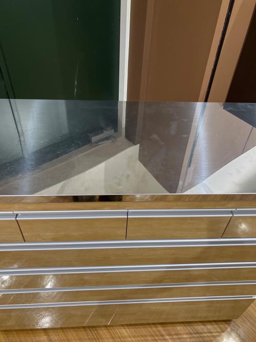 昇光家具 キッチンチェスト 300 幅:約120.5cm 高さ:約101cm  奥行:約43.5cm ナチュラル×シルバー