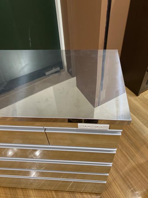 昇光家具 キッチンチェスト 300 幅:約120.5cm 高さ:約101cm  奥行:約43.5cm ナチュラル×シルバー