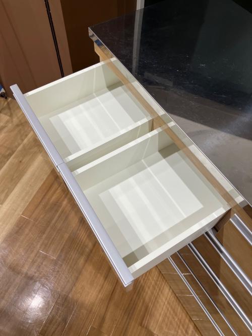 昇光家具 キッチンチェスト 300 幅:約120.5cm 高さ:約101cm  奥行:約43.5cm ナチュラル×シルバー