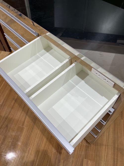 昇光家具 キッチンチェスト 300 幅:約120.5cm 高さ:約101cm  奥行:約43.5cm ナチュラル×シルバー