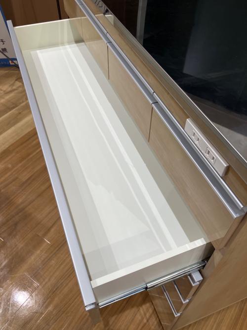 昇光家具 キッチンチェスト 300 幅:約120.5cm 高さ:約101cm  奥行:約43.5cm ナチュラル×シルバー