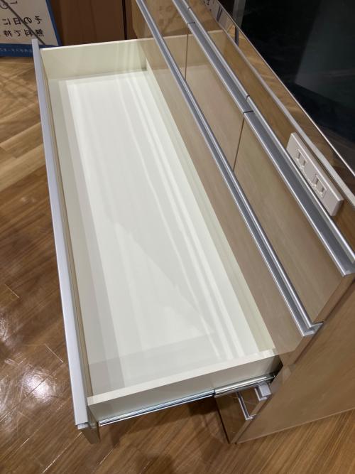 昇光家具 キッチンチェスト 300 幅:約120.5cm 高さ:約101cm  奥行:約43.5cm ナチュラル×シルバー