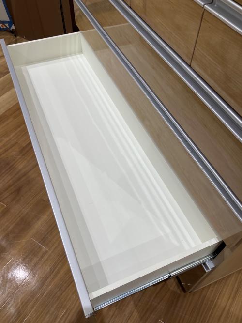 昇光家具 キッチンチェスト 300 幅:約120.5cm 高さ:約101cm  奥行:約43.5cm ナチュラル×シルバー