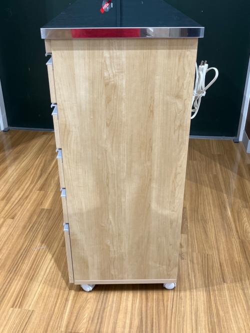 昇光家具 キッチンチェスト 300 幅:約120.5cm 高さ:約101cm  奥行:約43.5cm ナチュラル×シルバー
