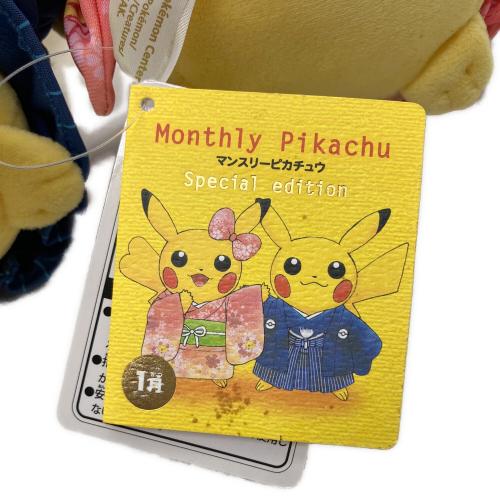 Pokemon Center (ポケモンセンター) マンスリーピカチュウ ヌイグルミ 2016お正月ペアセット ヨゴレ有 @