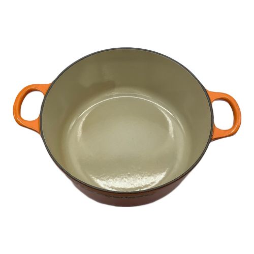 LE CREUSET (ルクルーゼ) 両手鍋 オレンジ 22cm ココットロンド