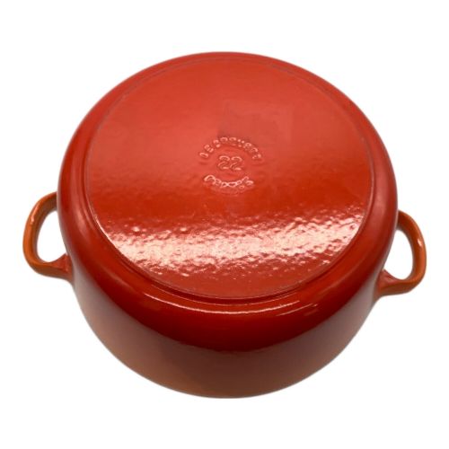 LE CREUSET (ルクルーゼ) 両手鍋 オレンジ 22cm ココットロンド