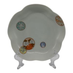 深川製磁 (フカガワセイジ) 鉢 寿赤絵 梅型