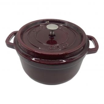 Staub (ストウブ) 両手鍋 1102087 エンジ ラウンド ココット
