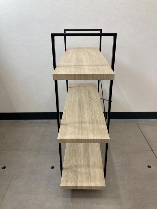 LOWYA (ロウヤ) オープンシェルフ ナチュラル×ブラック 3段