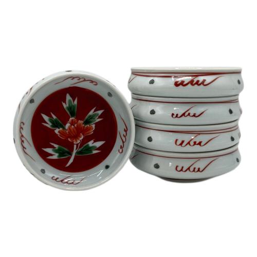 源右衛門窯(ゲンエモンガマ) 取皿揃え 赤絵牡丹見込 5Pセット